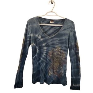 Sledge USA size Large long sleeve tie-dye with bead work pattern